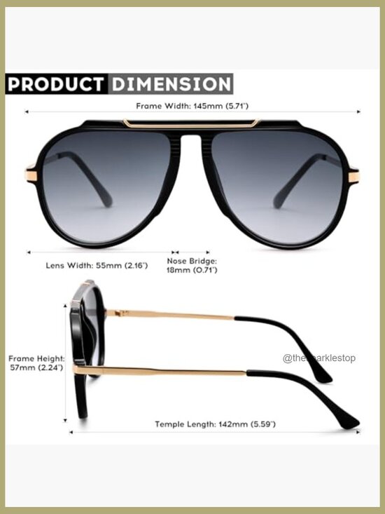 Oversized Aviator Sunglasses, Retro Oval Frame, UV400 Protection main image 4